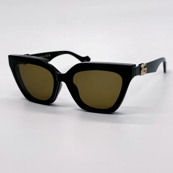 NEW GUCCI GG1542S 001 CAT EYE BLACK BROWN/CLEAR WOMEN SUNGLASSES GUCCI - Picture 8 of 16